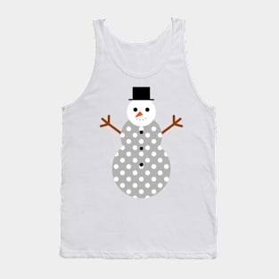 Gray snowman with white dots Tank Top